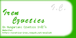 iren czvetics business card